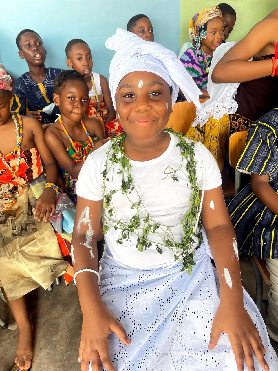 A Regina Mundi pupil dressed in traditional attire for a cultural celebration