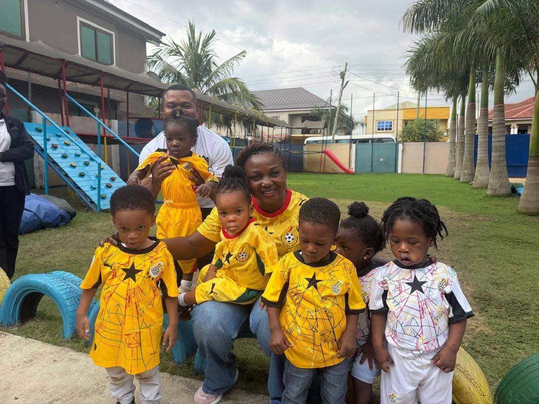 Toddlers at Regina Mundi's Crèche gathered on the playground